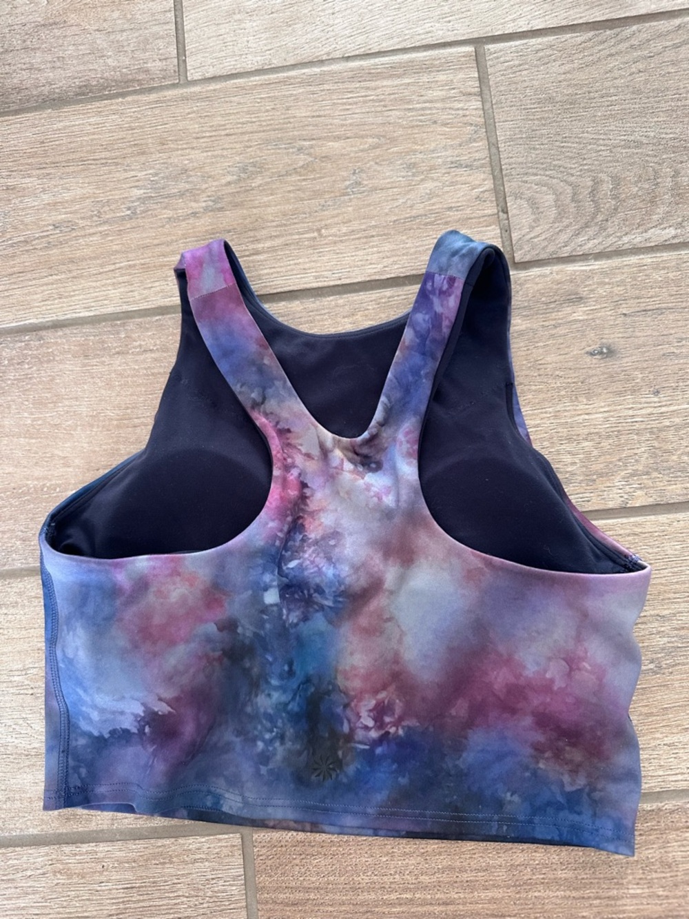 Athleta Galaxy-Print Women's Cropped Tank Top - Navy/Purple/Pink - Picture 2 of 3